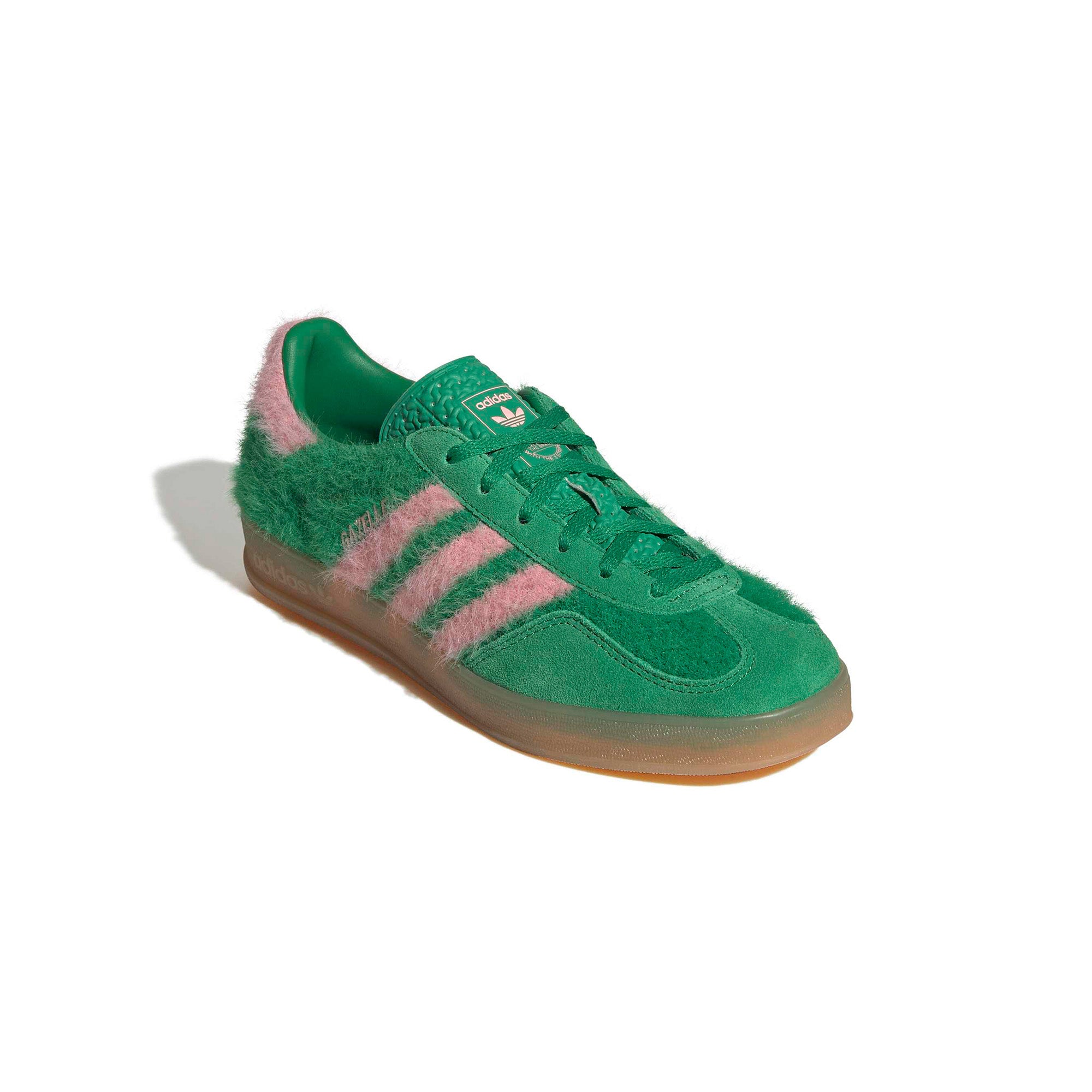 Womens adidas Gazelle Indoor 'Green/Glow Pink' - ROOTED