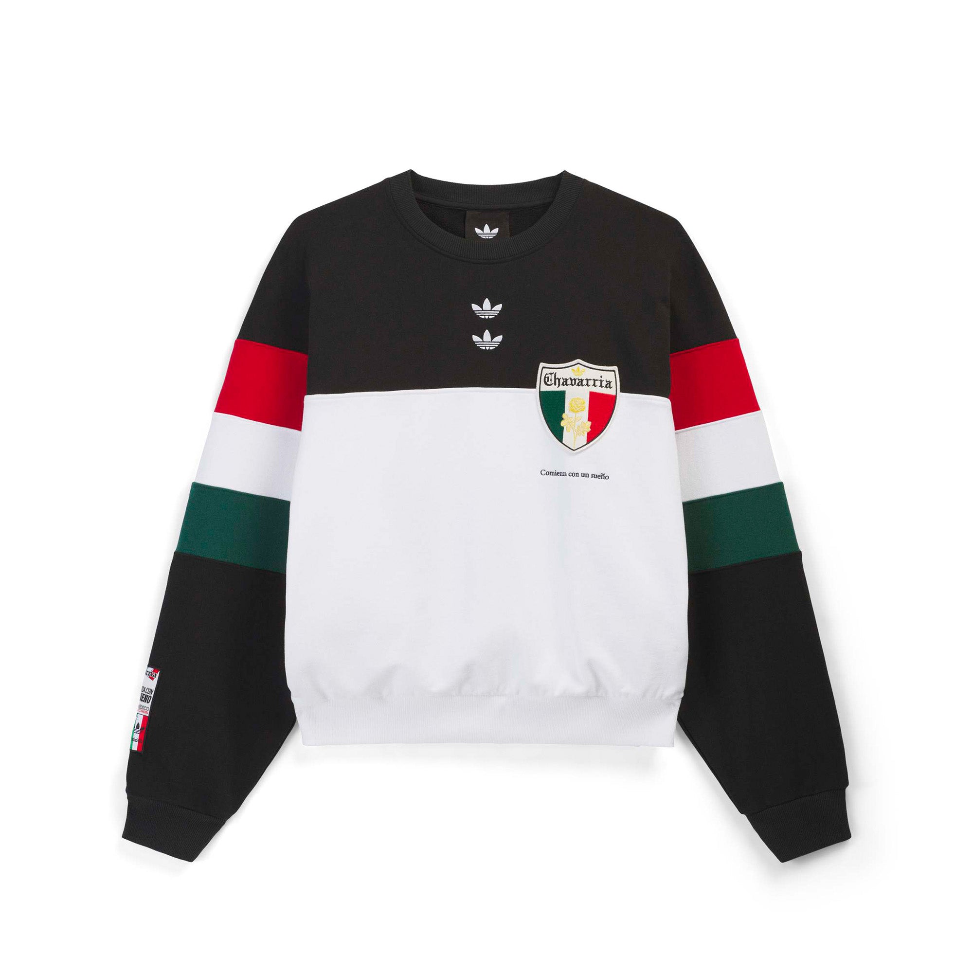 adidas x Willy Chavarria Crewneck Sweatshirt 'White/Black' - ROOTED