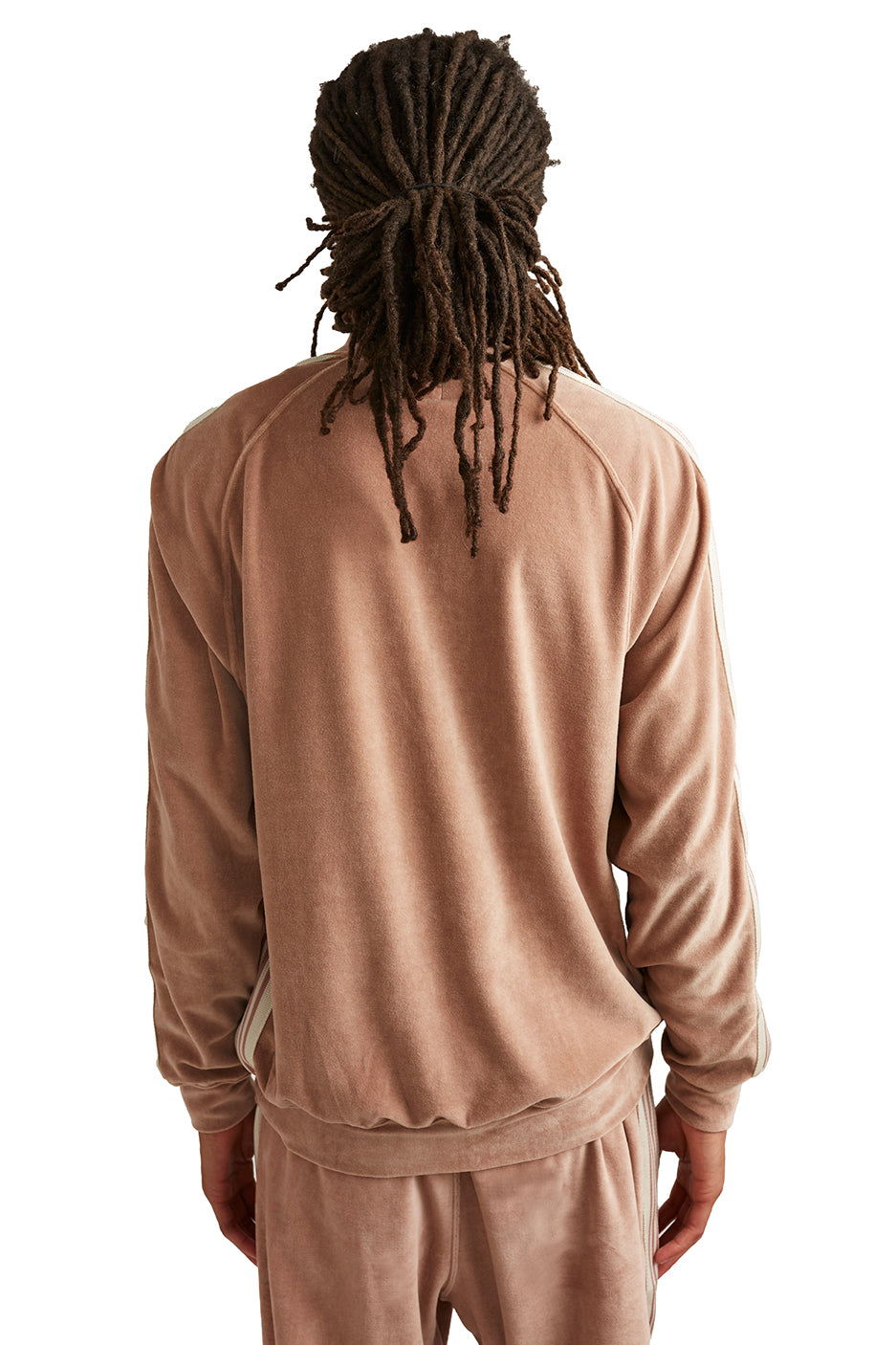 Needles Mens C/PE Velour Track Jacket 'Old Rose' - ROOTED