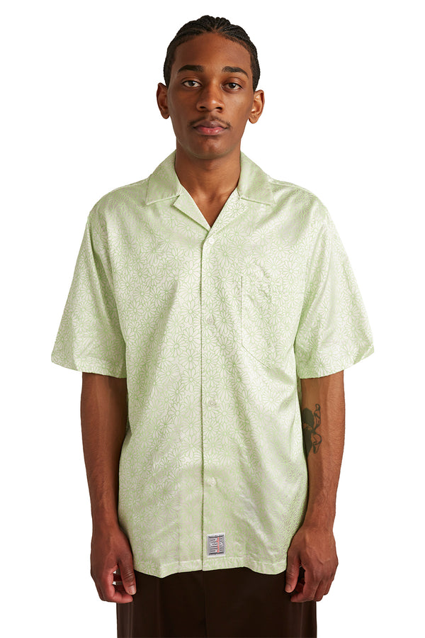 Martine Rose Mens Hawaiian Shirt 'Green Floral' - ROOTED