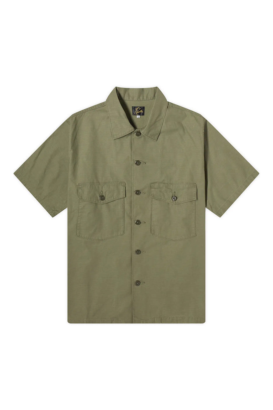 Needles Back Sateen Fatique Shirt 'Olive' - ROOTED