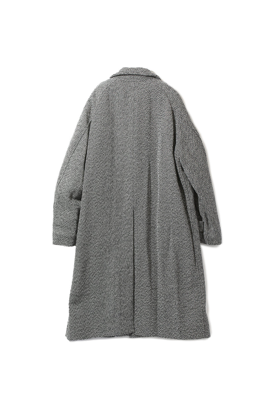 Needles Herringbone Balcollar Coat 'White' - ROOTED