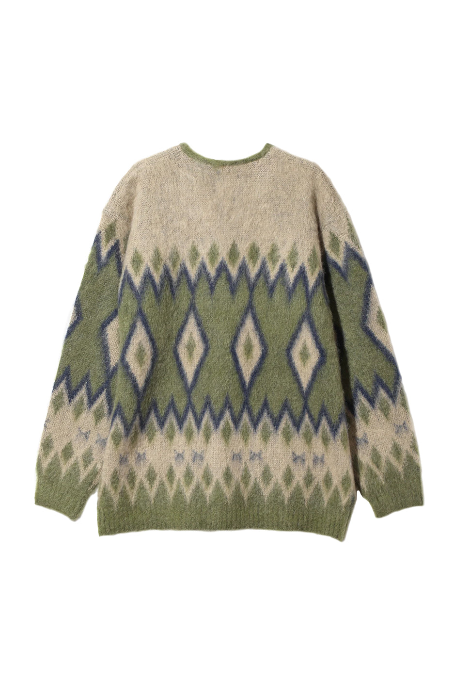 Needles Mohair Diamond Cardigan 'Olive' - ROOTED