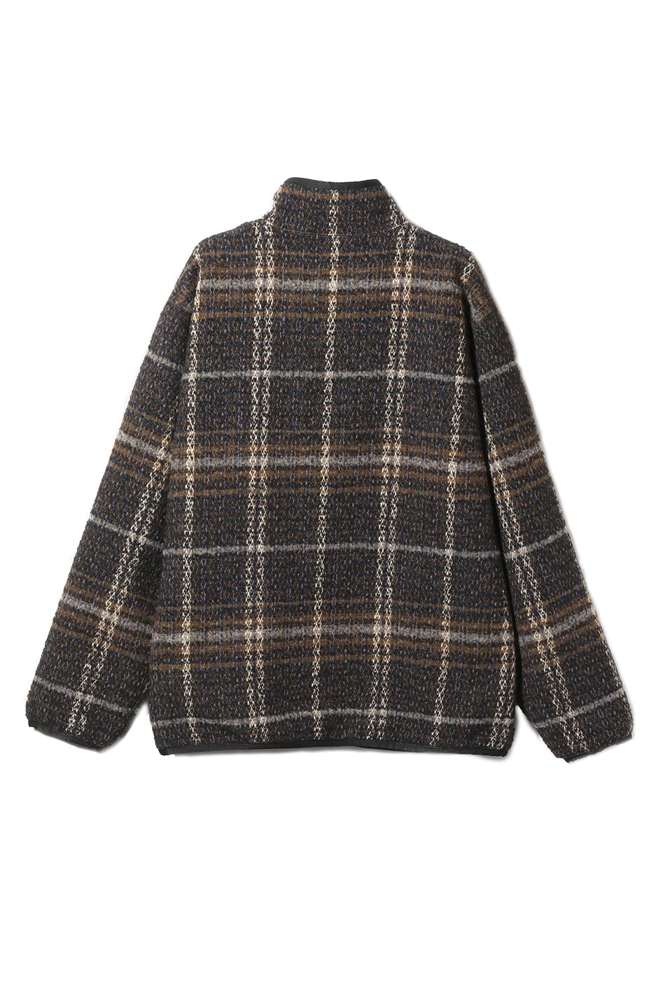Needles W.U. Piping Plaid Tweed Jacket 'Navy/Brown' - ROOTED