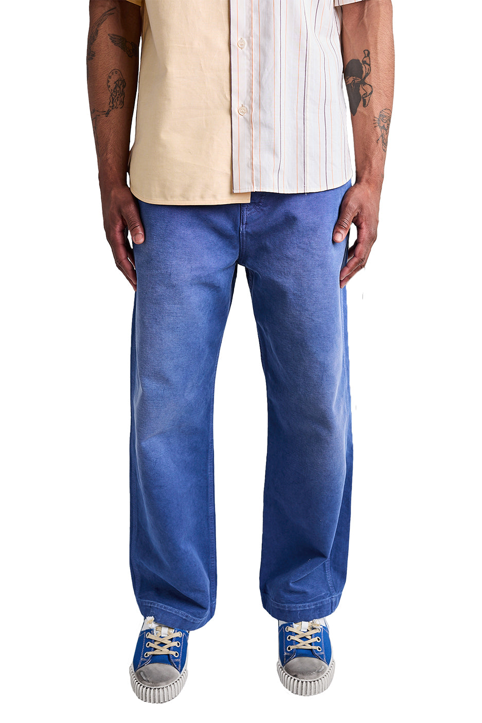 Marni Overdyed Canvas Pants 'Iris Blue' - ROOTED