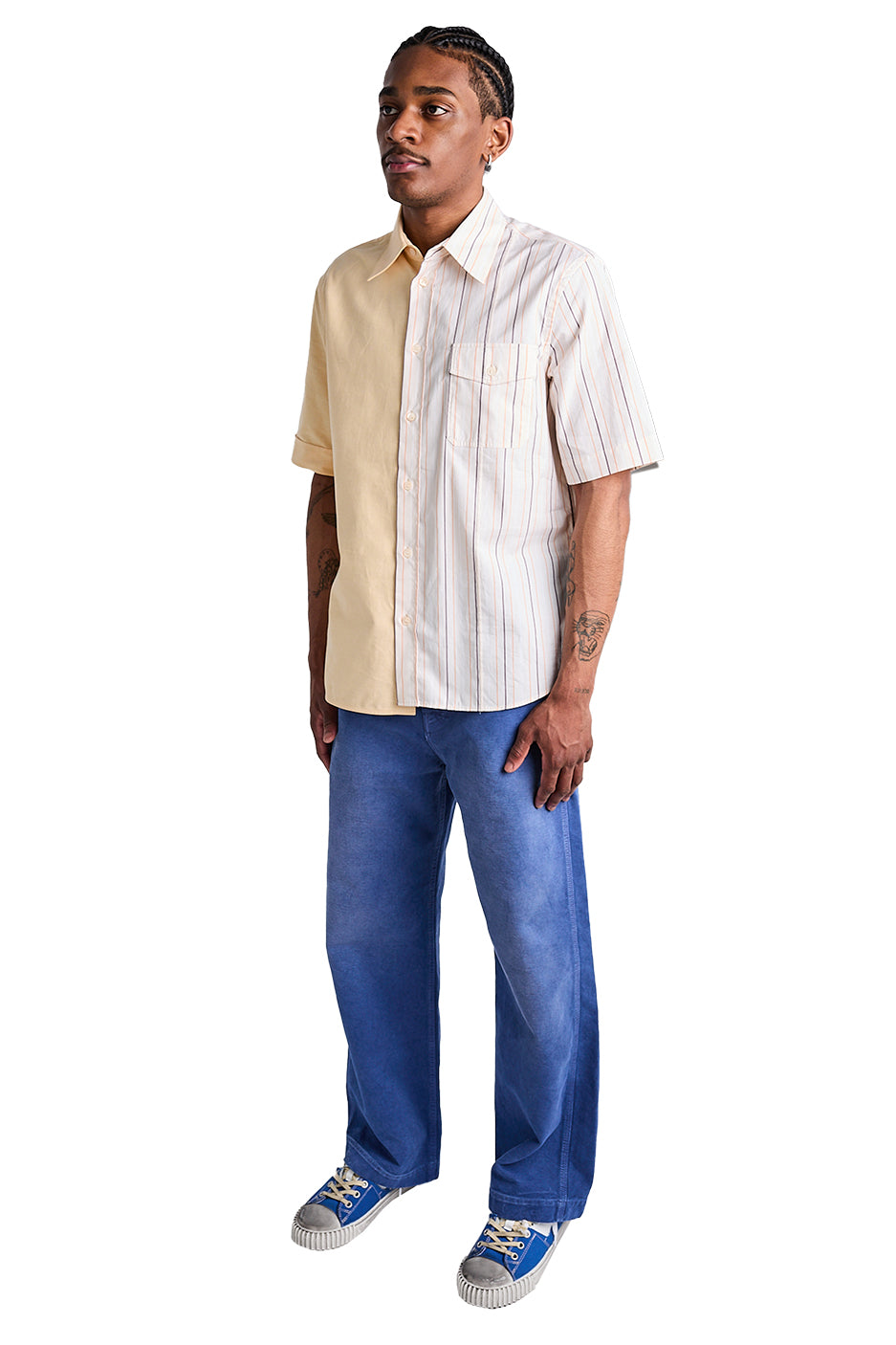 Marni Overdyed Canvas Pants 'Iris Blue' - ROOTED