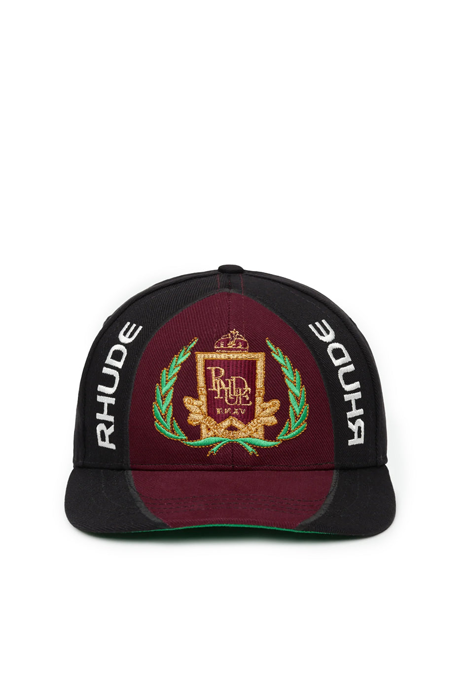 Rhude Racing Crest Hat 'Black/Maroon' - ROOTED
