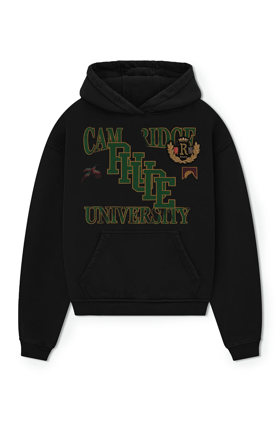 Rhude University Hoodie 'Black' - ROOTED