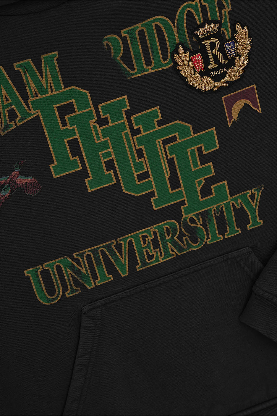 Rhude University Hoodie 'Black' - ROOTED