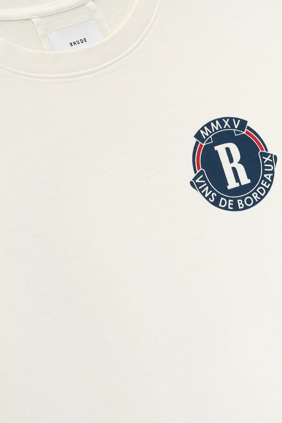 Rhude Bordeaux Wine Tee 'White' - ROOTED