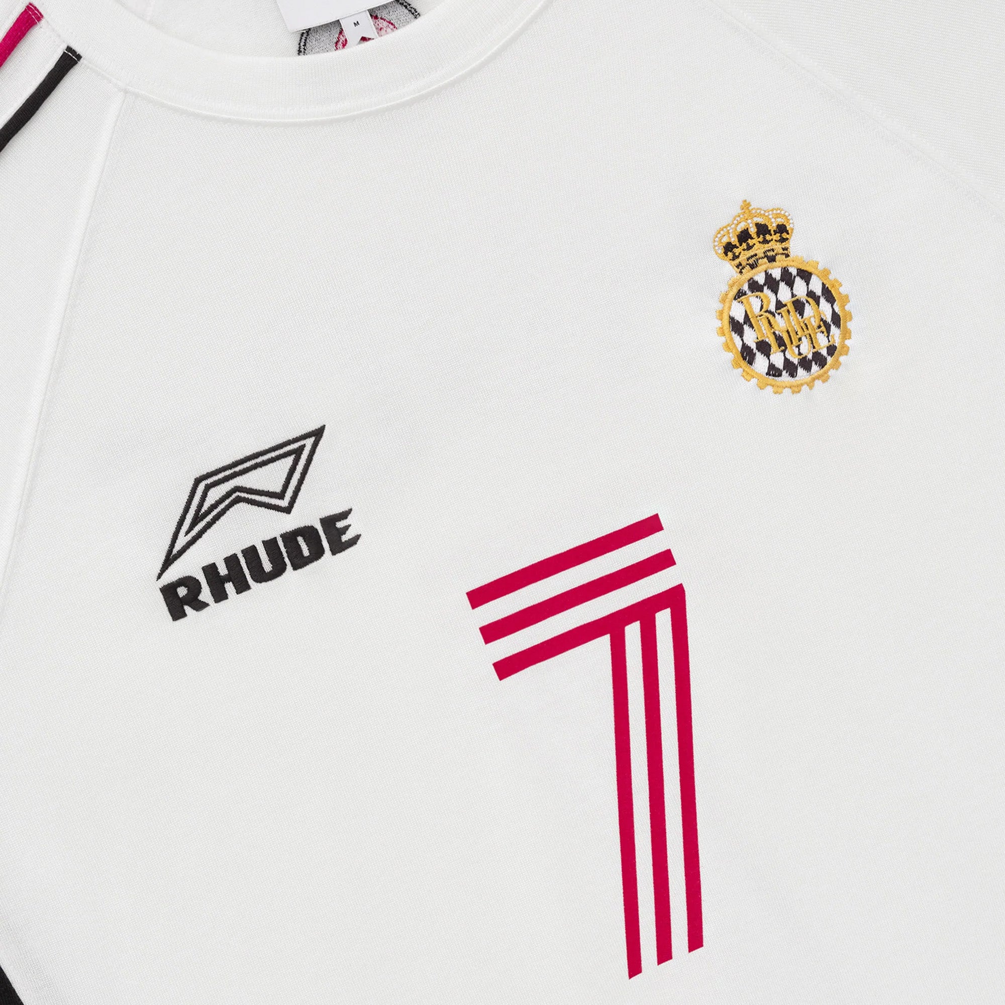 Rhude Lundun Soccer Jersey 'White/Black/Red'