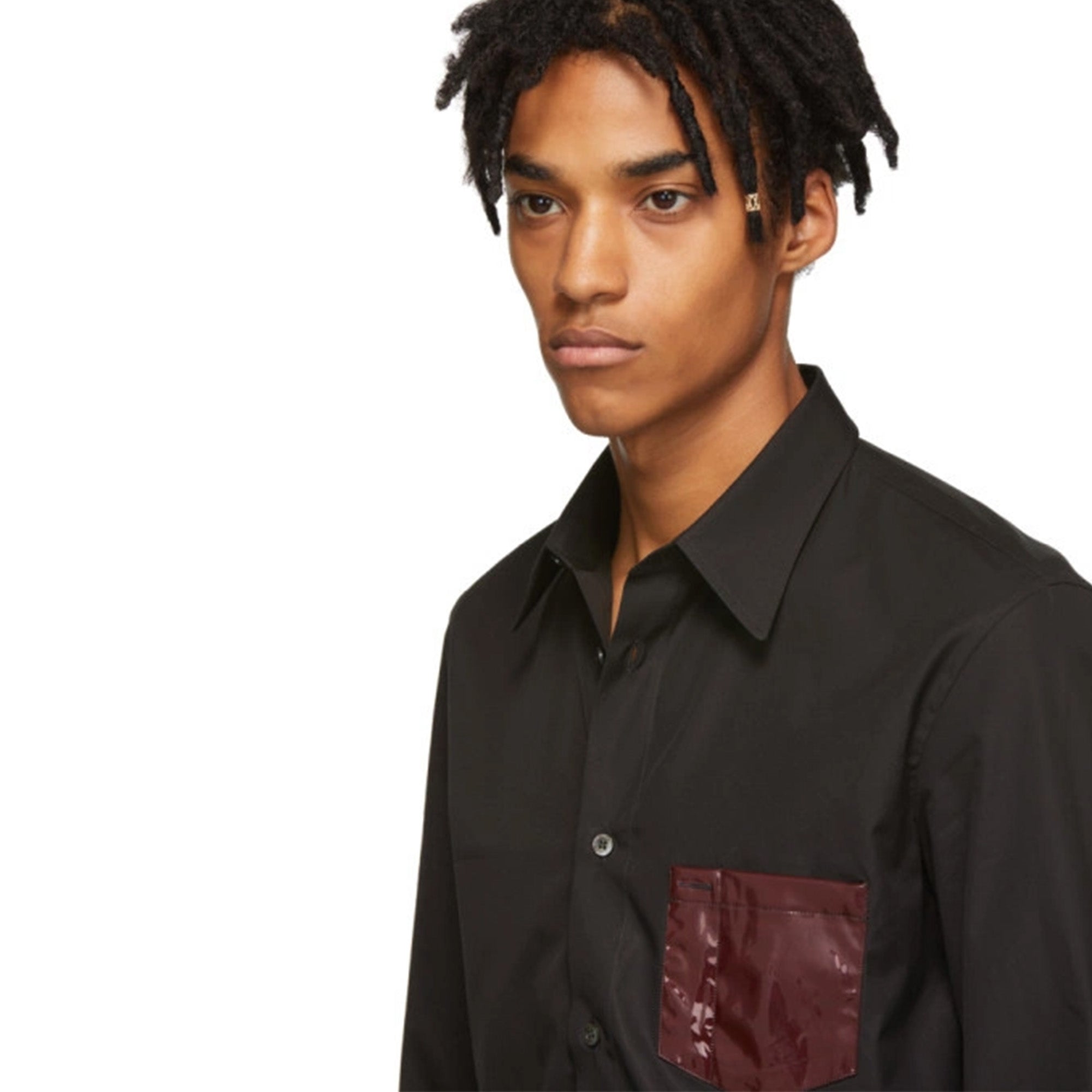 Maison Margiela Contrast PVC Pocket Shirt 'Black' - ROOTED