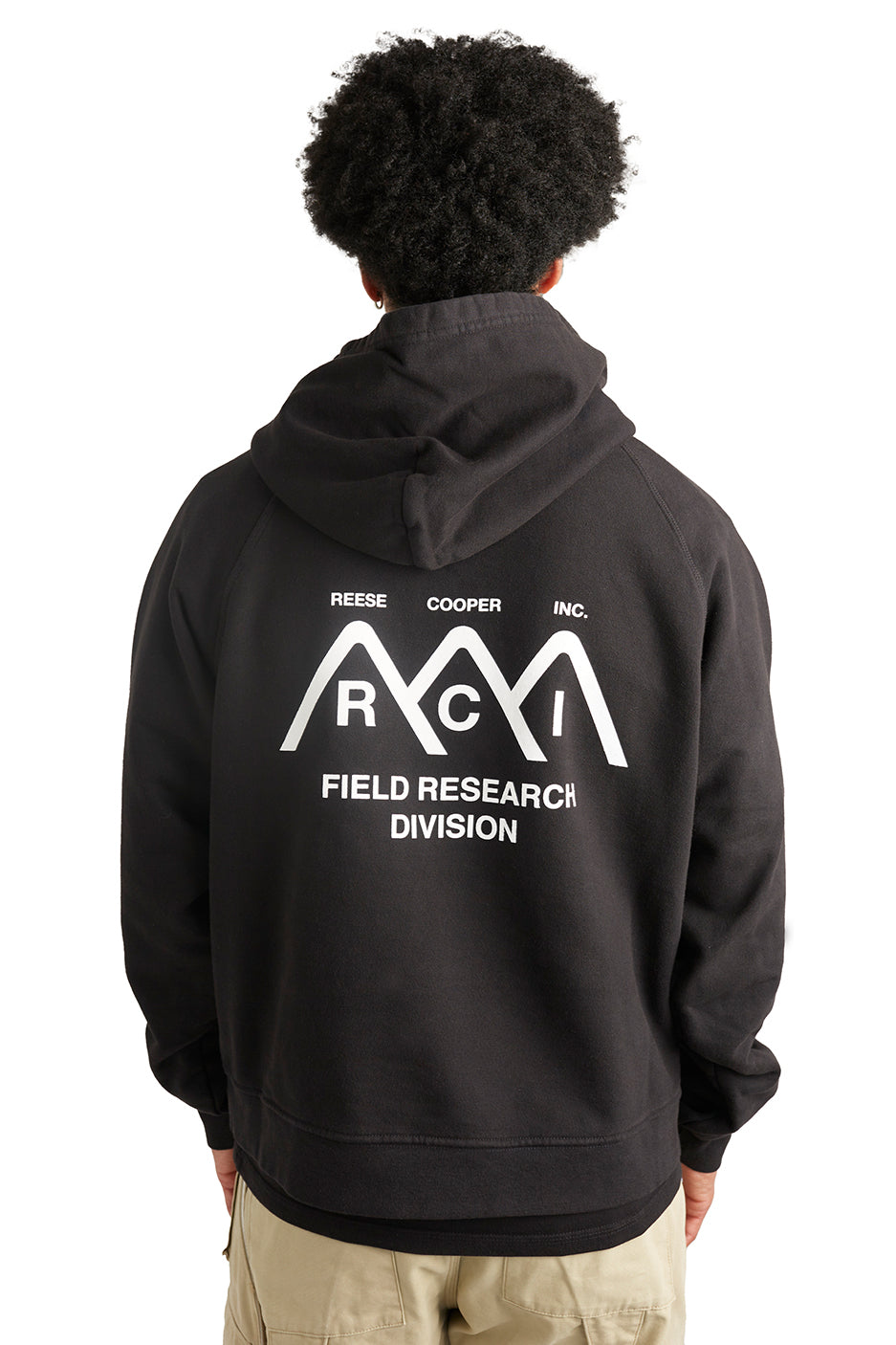 Reese Cooper Mens Mountain Logo Hoodie 'Black' - ROOTED