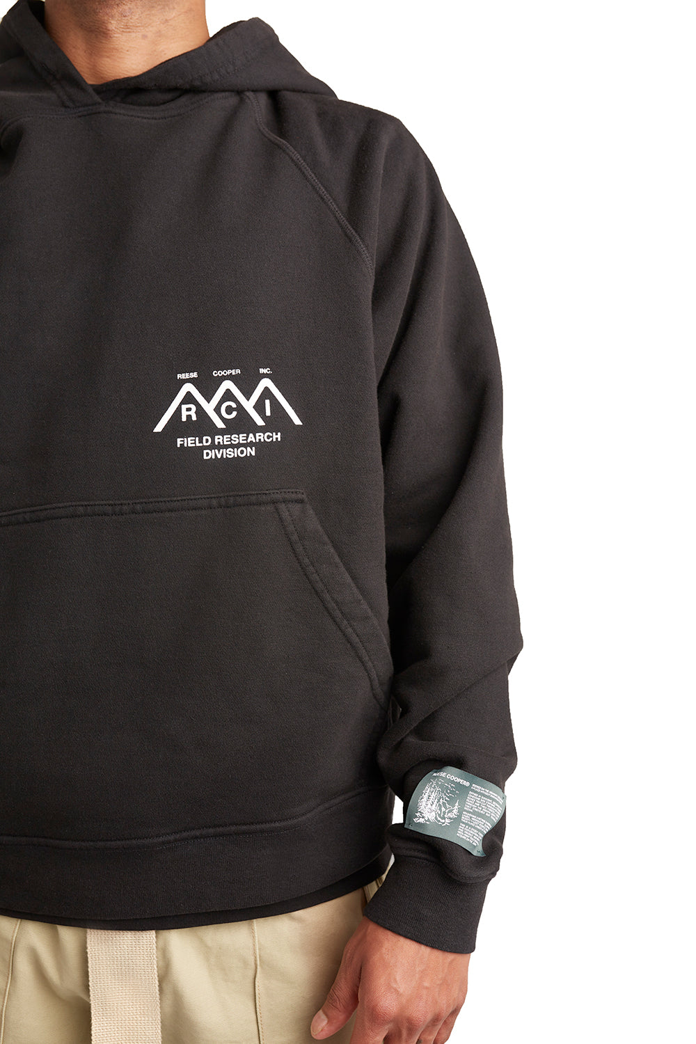 Reese Cooper Mens Mountain Logo Hoodie 'Black' - ROOTED