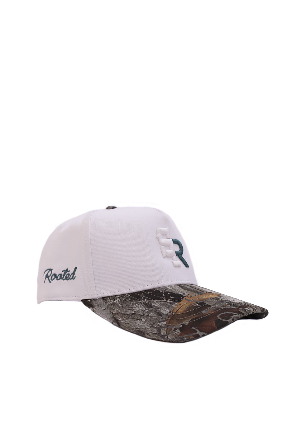 ROOTED x Stevenson Ranch Split Logo Hat 'White/Camo' - ROOTED