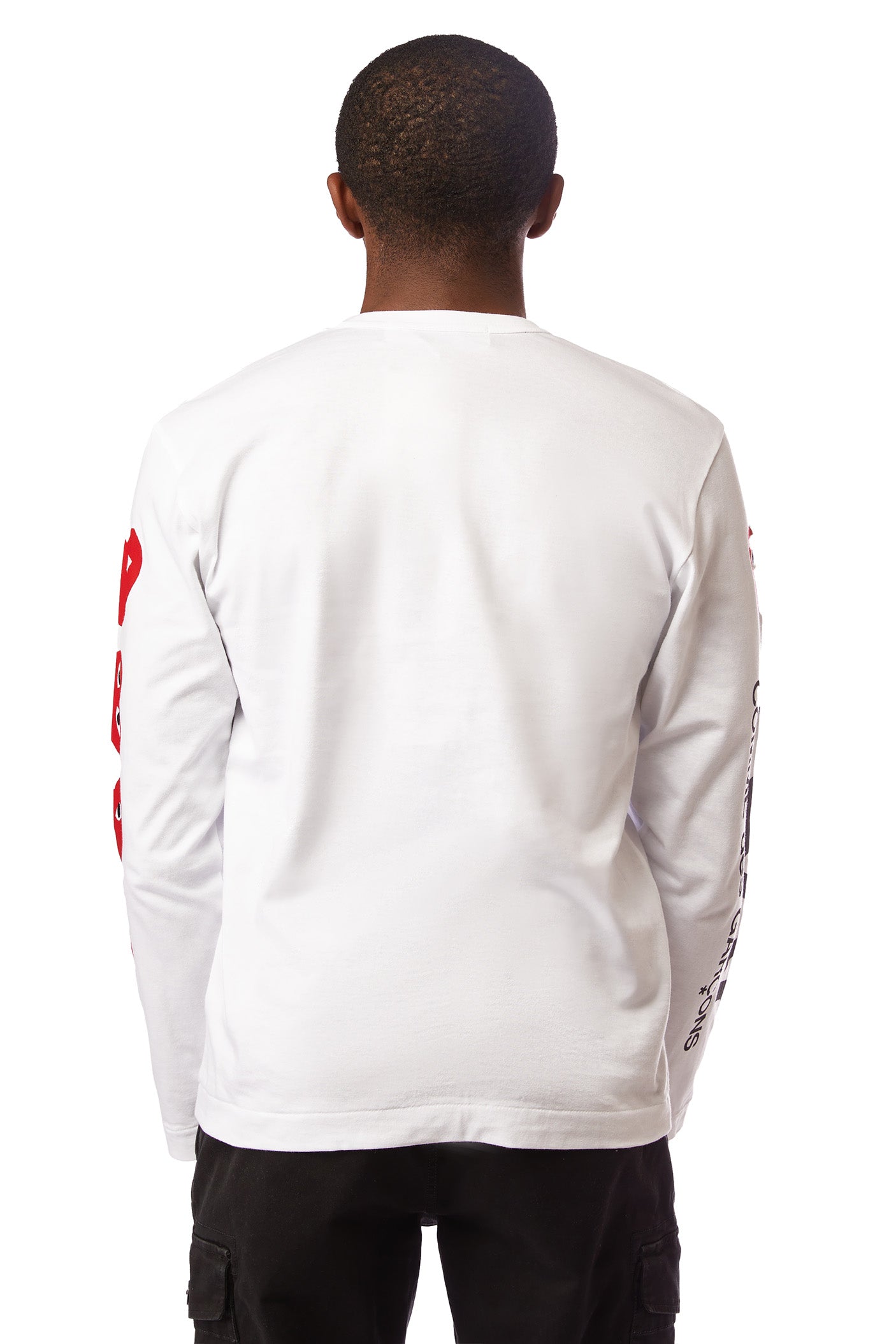 COMME des GARÇONS PLAY L/S Logo Tee 'White/Red' - ROOTED