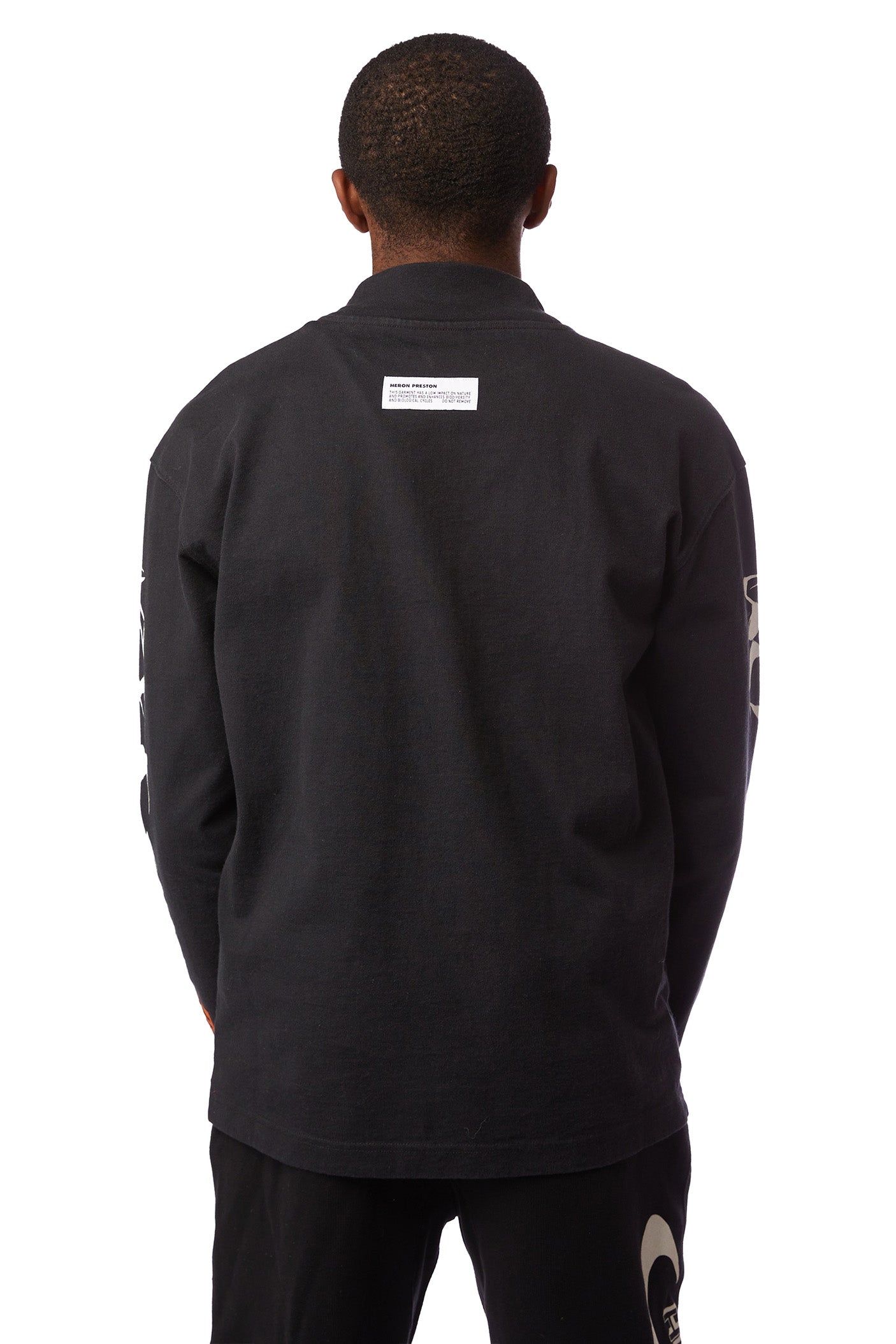 Heron Preston LS HP Brush Turtleneck 'Black' - ROOTED