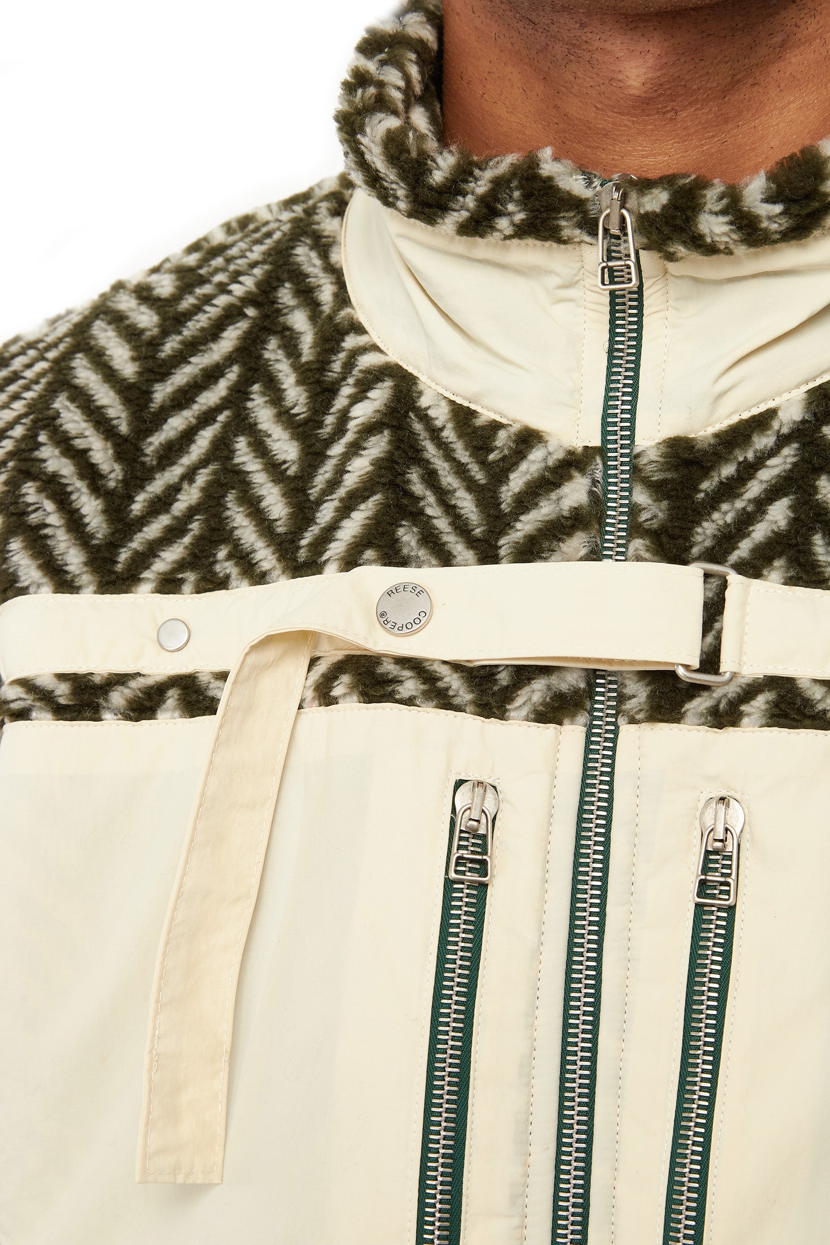Reese Cooper Mens Herringbone Print Sherpa Fleece - ROOTED