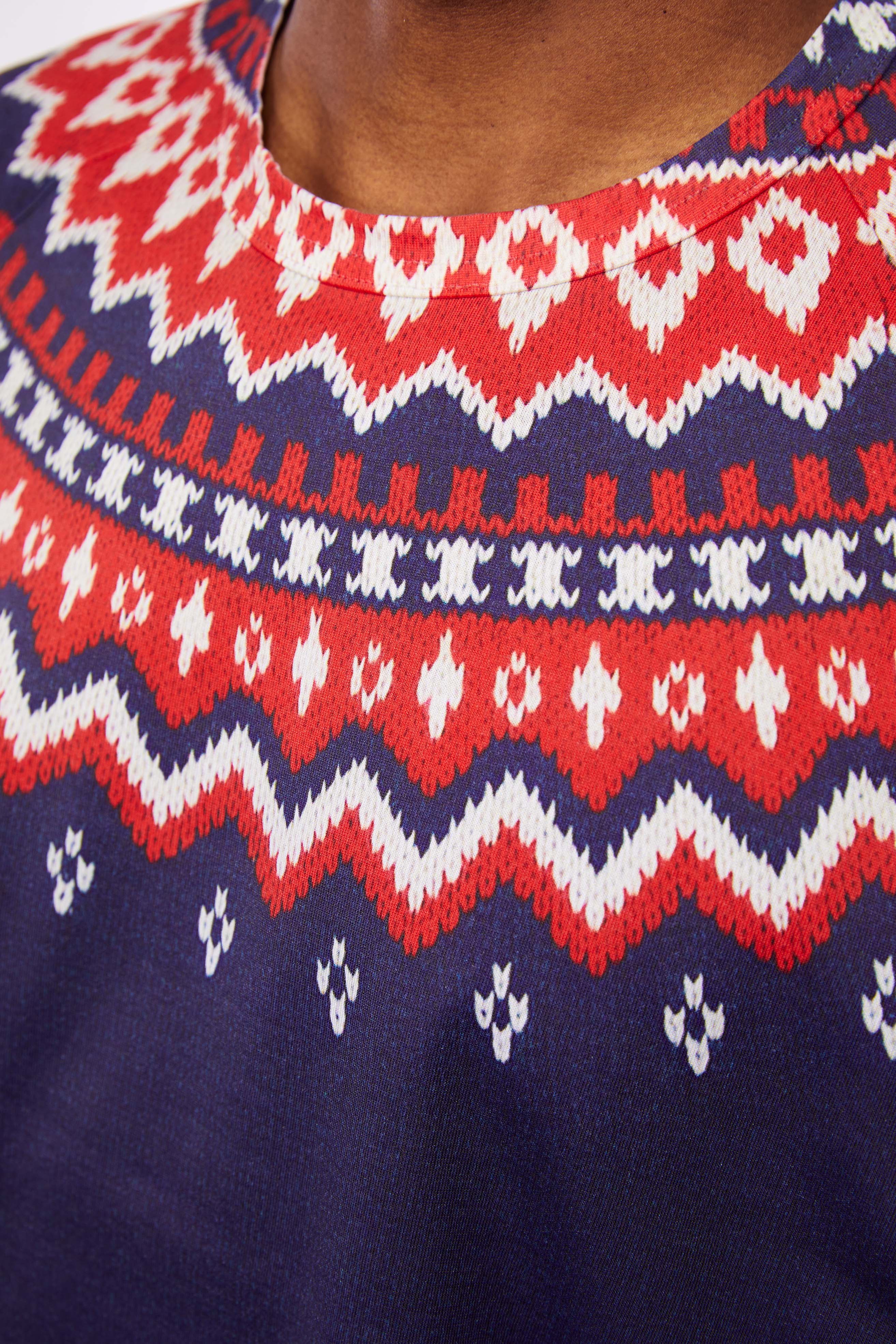 Junya Watanabe Sweater Print Tee 'White/Navy' - ROOTED