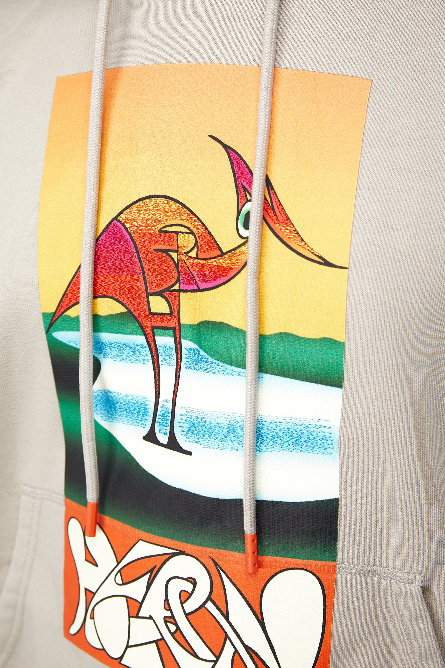 Heron Preston Heron Abstract Hoodie 'Grey/Orange' - ROOTED