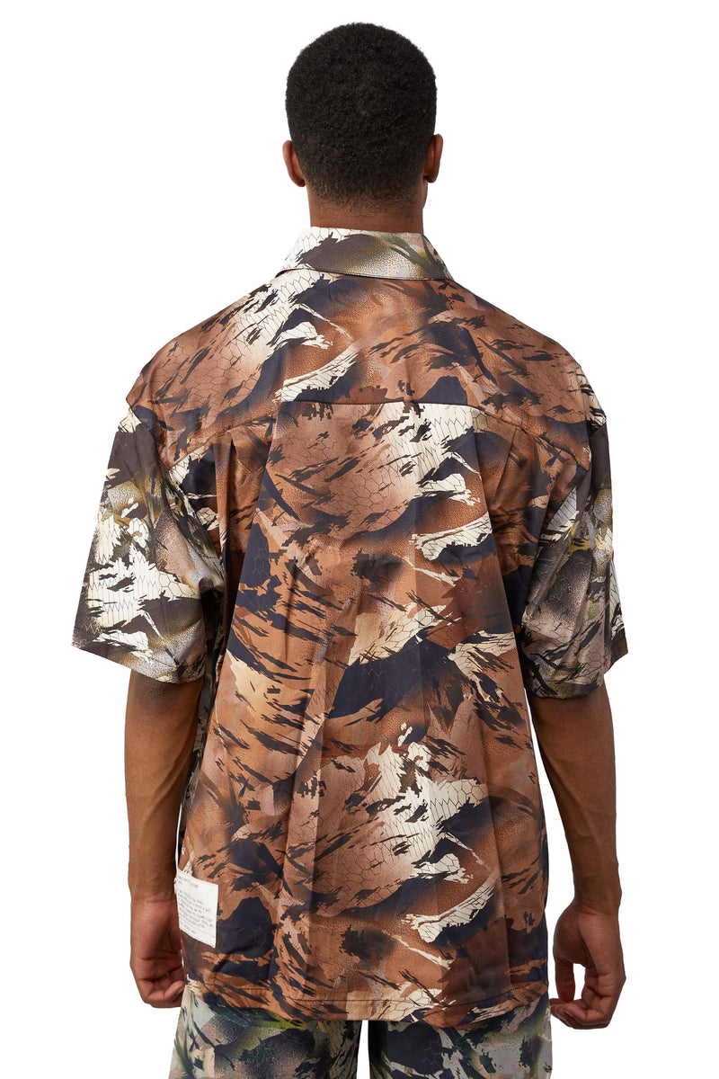 Heron Preston Camou Popline Shirt 'Camou Green' - ROOTED