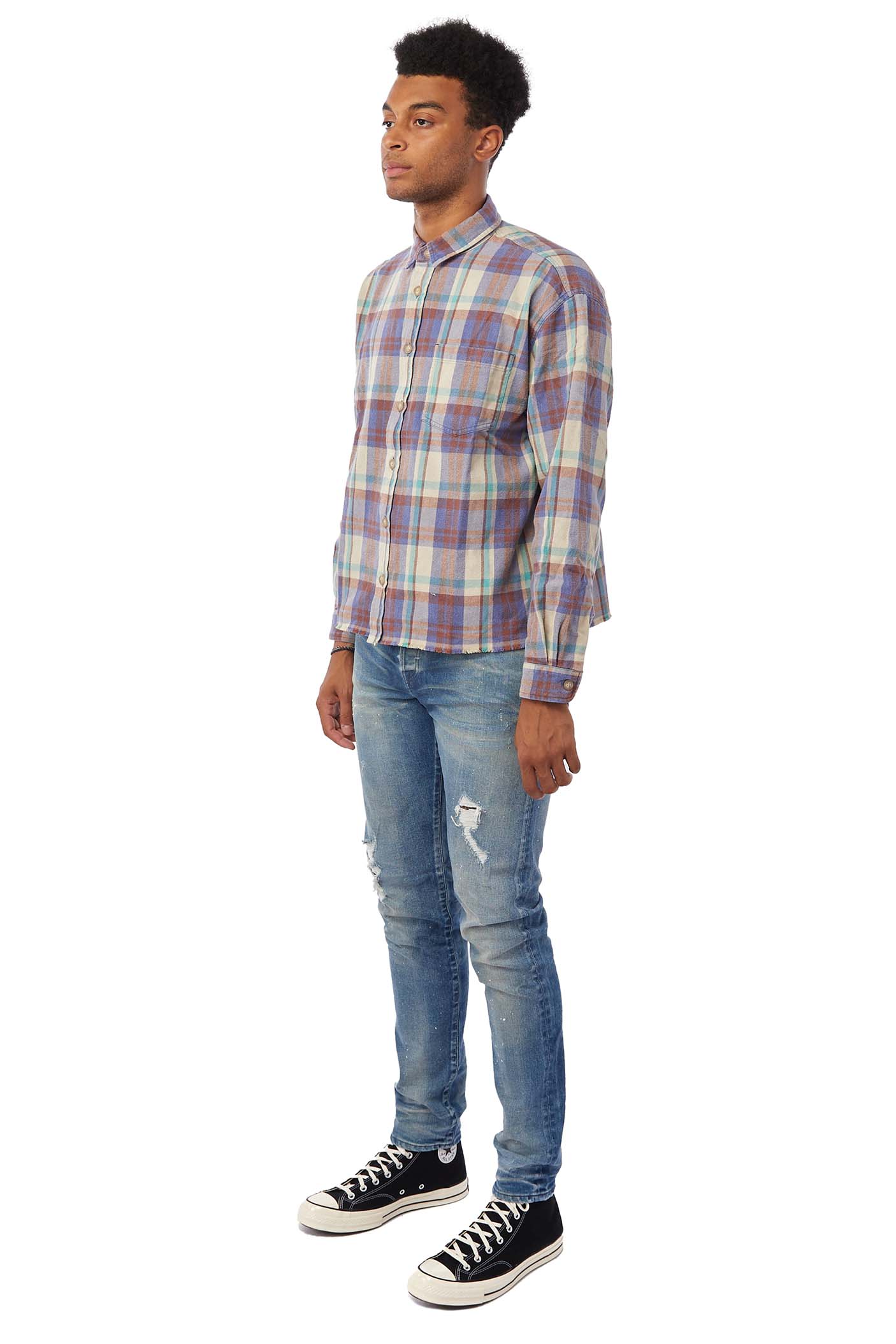 John Elliott Mens Hemi Oversized Shirt (Burgundy) - ROOTED