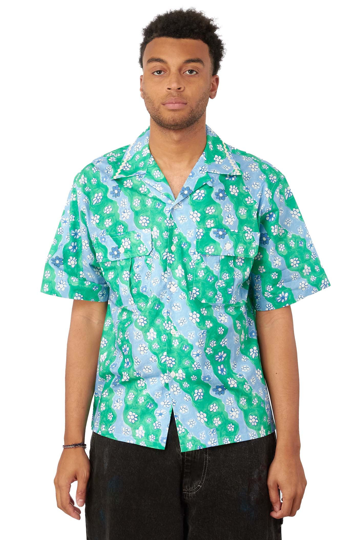 Marni Mens Short Sleeve Bowling Shirt 'Sea Foam' - ROOTED