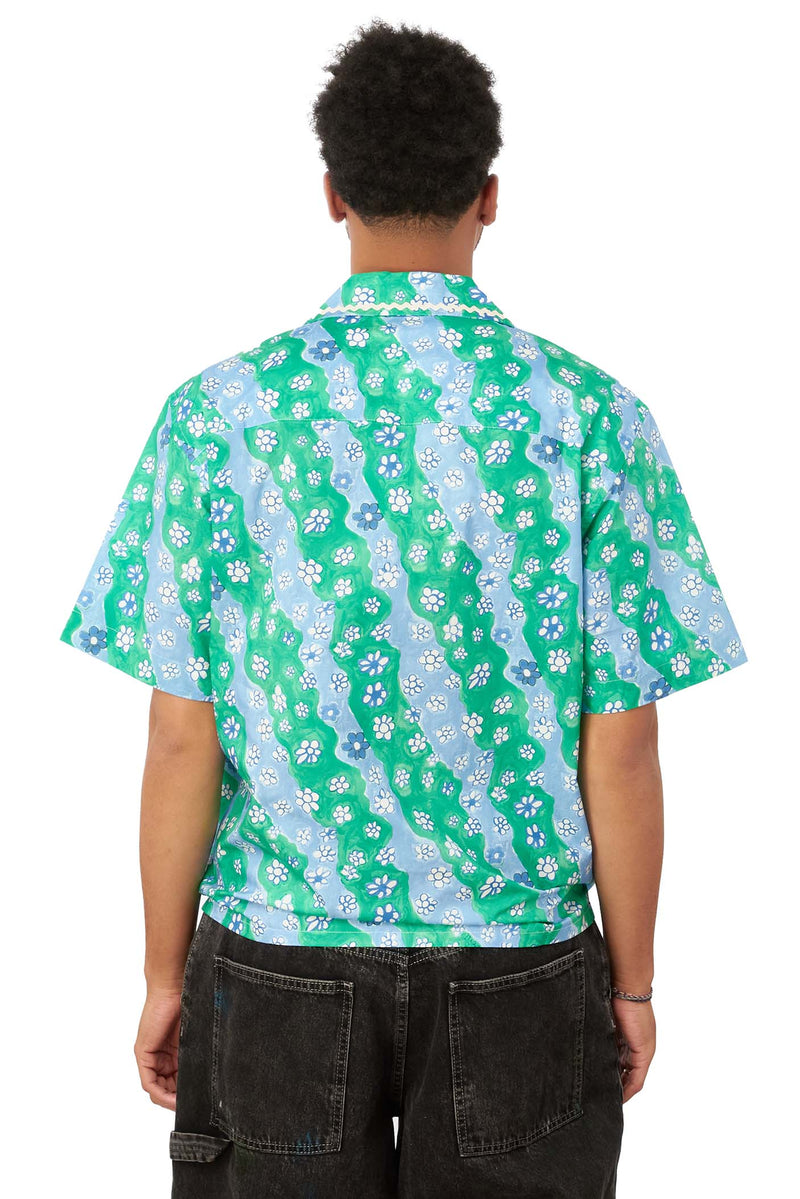 Marni Mens Short Sleeve Bowling Shirt 'Sea Foam' - ROOTED