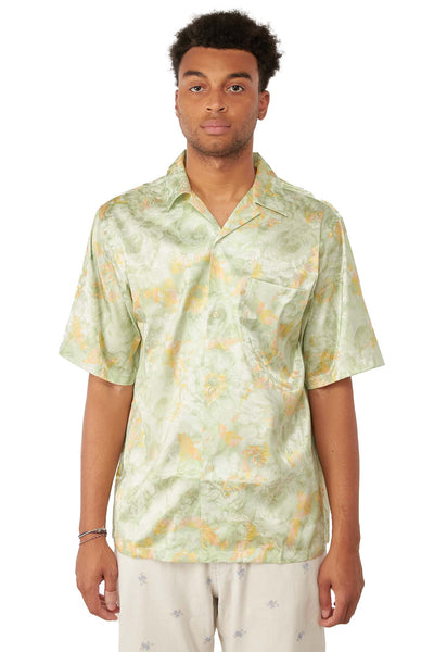 Martine Rose Mens Oversized Hawaiian Shirt 'Green Floral' | ROOTED