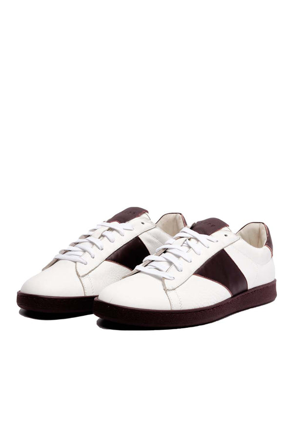 RHUDE Mens Court Shoe 'White/Maroon' - ROOTED