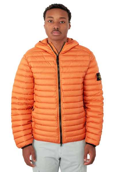 Stone island mens orange hooded jacket Clearance