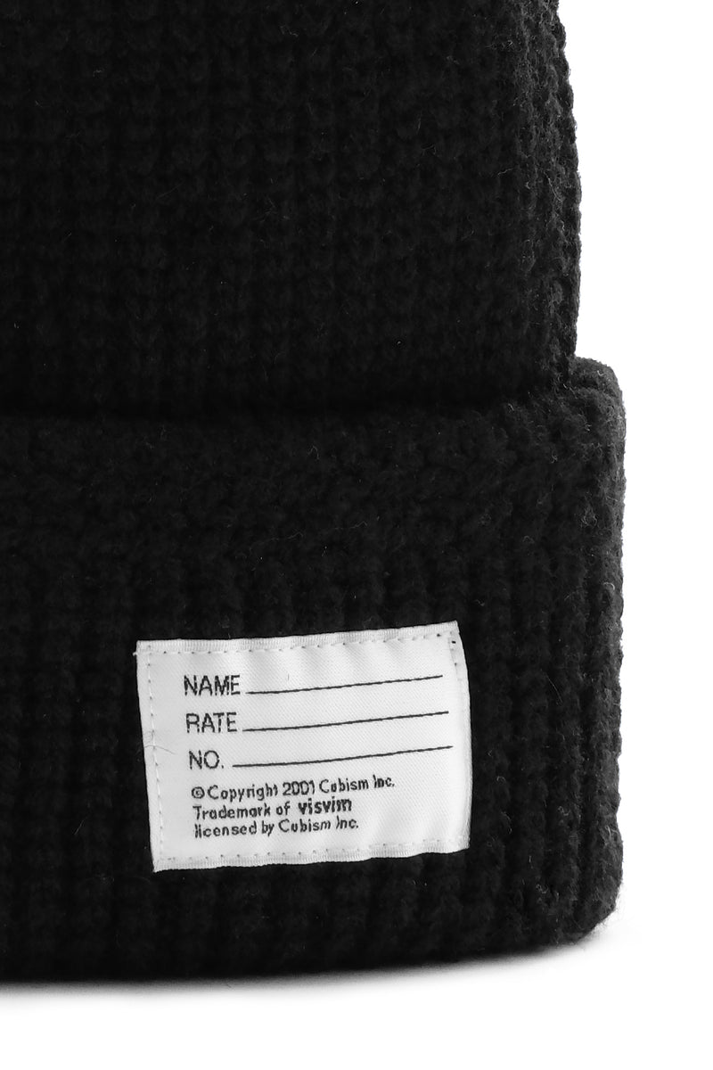 visvim Knit Beanie (W/WS) 'Black' - ROOTED
