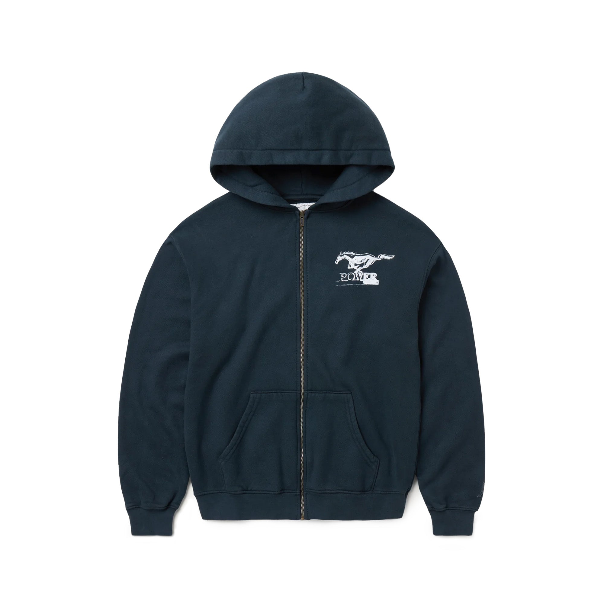 One of These Days Mustang Cross Zip Hoodie 'Washed Black' - ROOTED