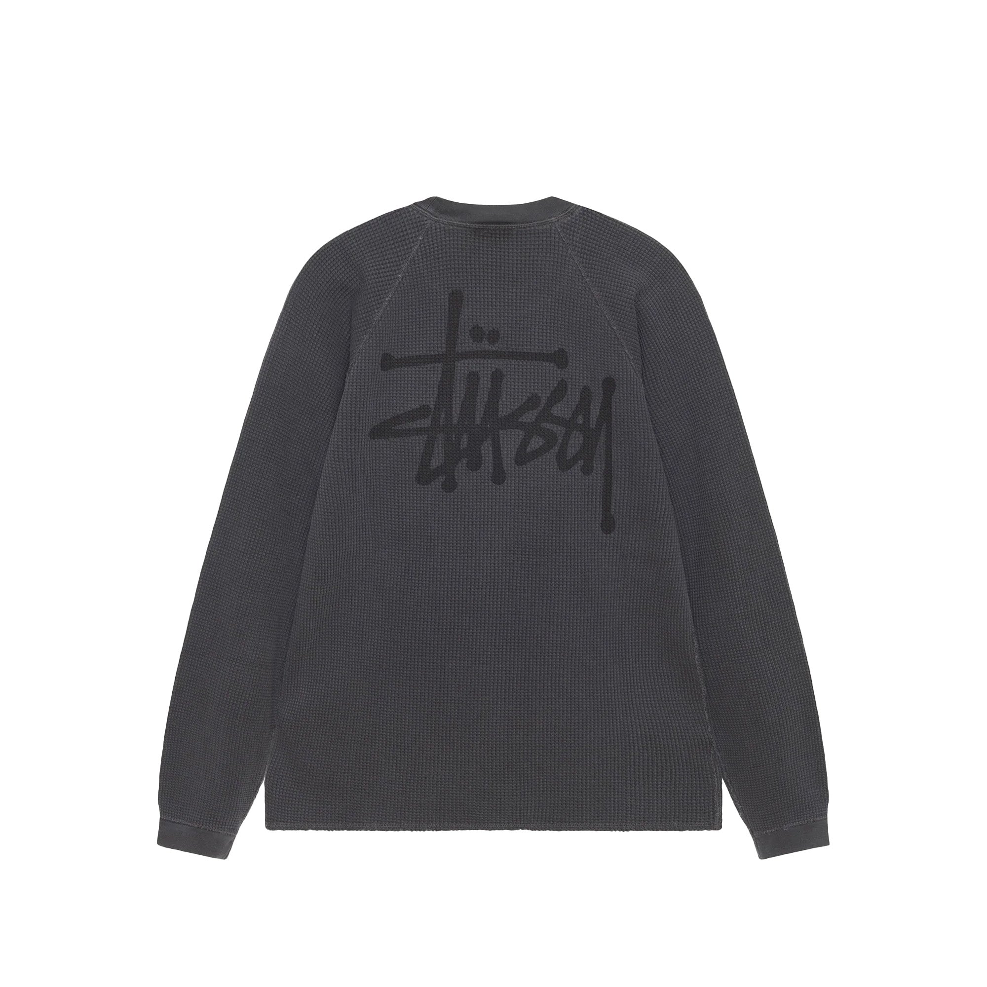Stussy Basic Stock Raglan Thermal 'Washed Black' - ROOTED