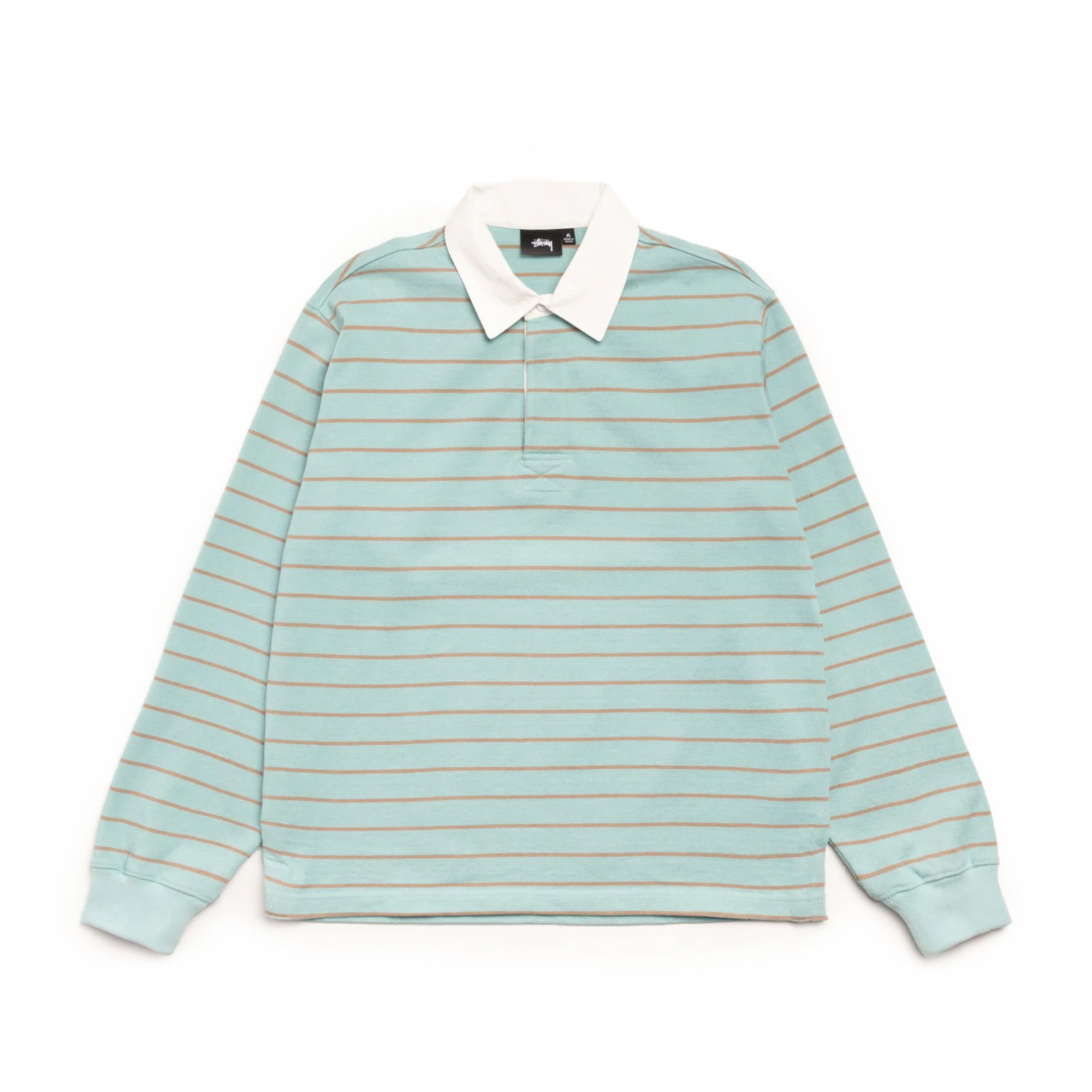 Stussy Pinstriped Rugby 'Blue' - ROOTED
