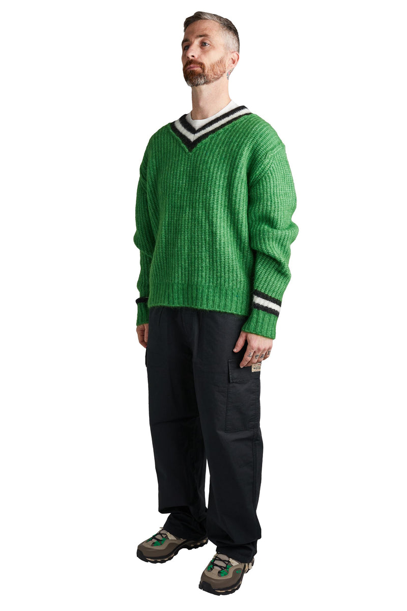 Stussy Mohair Tennis Sweater 'Green' | ROOTED