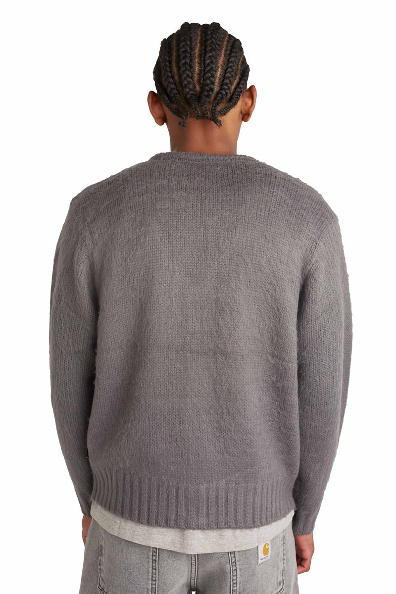 Stussy Mens Brushed Cardigan 'Charcoal' | ROOTED