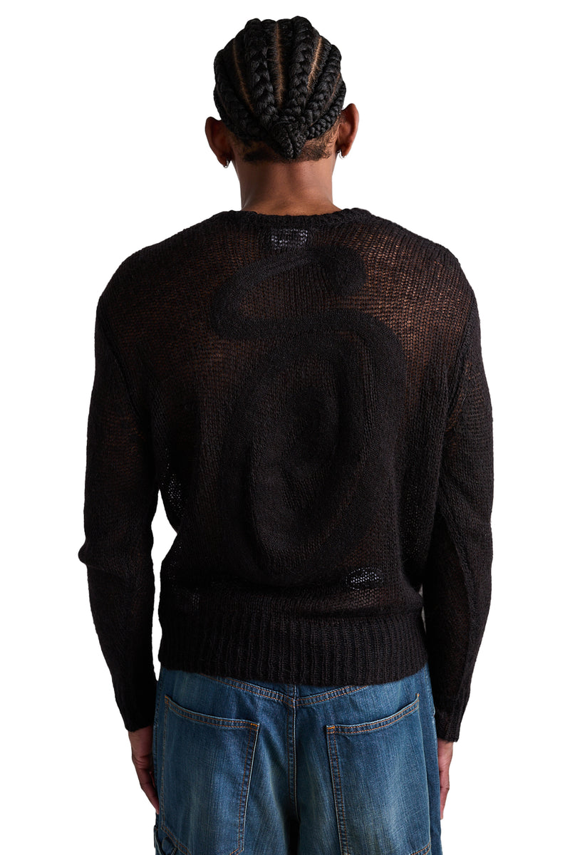 Stussy Loose Knit Sweater 'Black' - ROOTED
