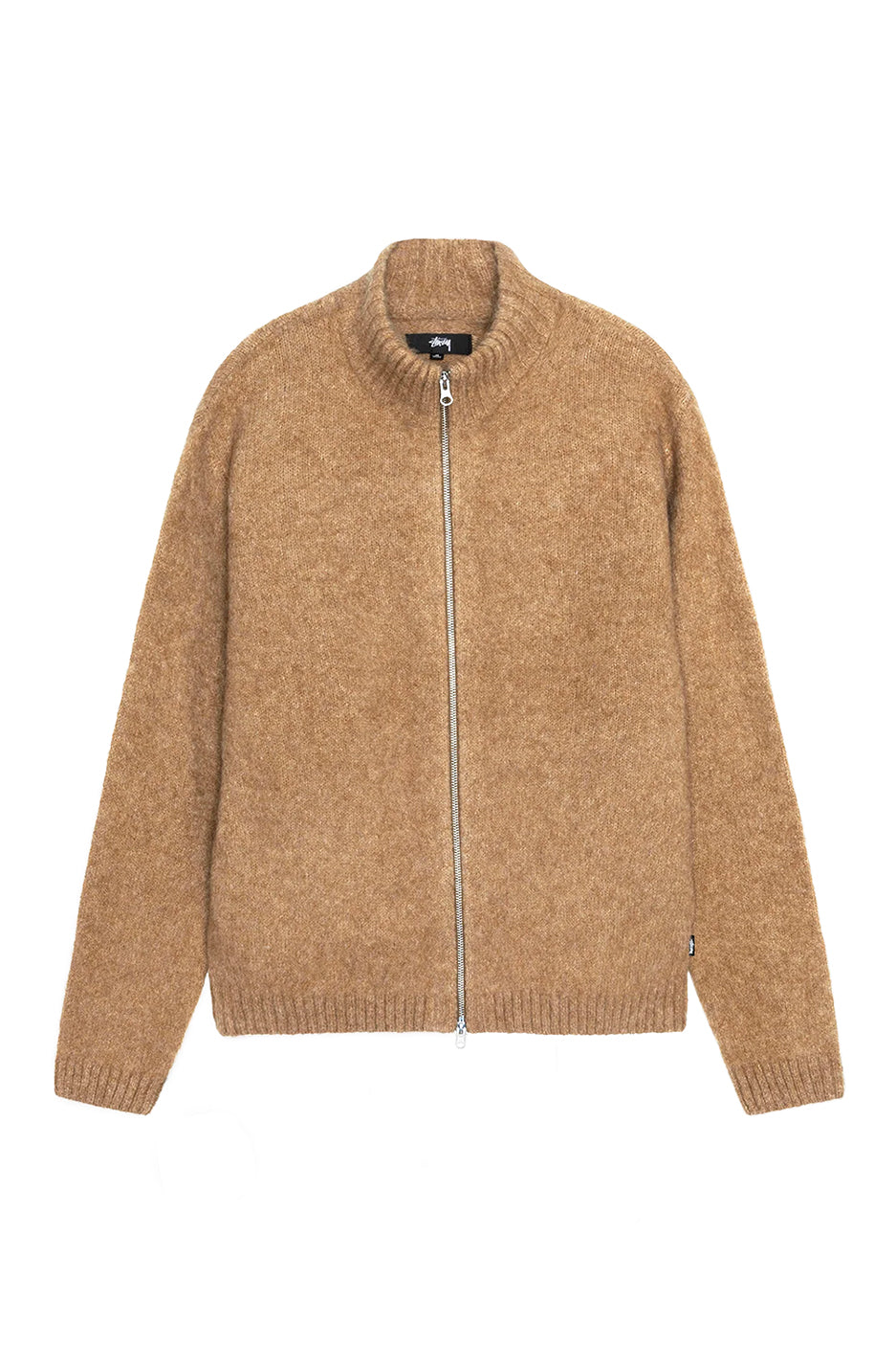 Stussy Brushed Mock Full Zip Sweater 'Camel'