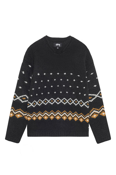 STUSSY ROLL NECK FAIRISLE SWEATER セーター BUY-117251-CHAR-ROOTED-