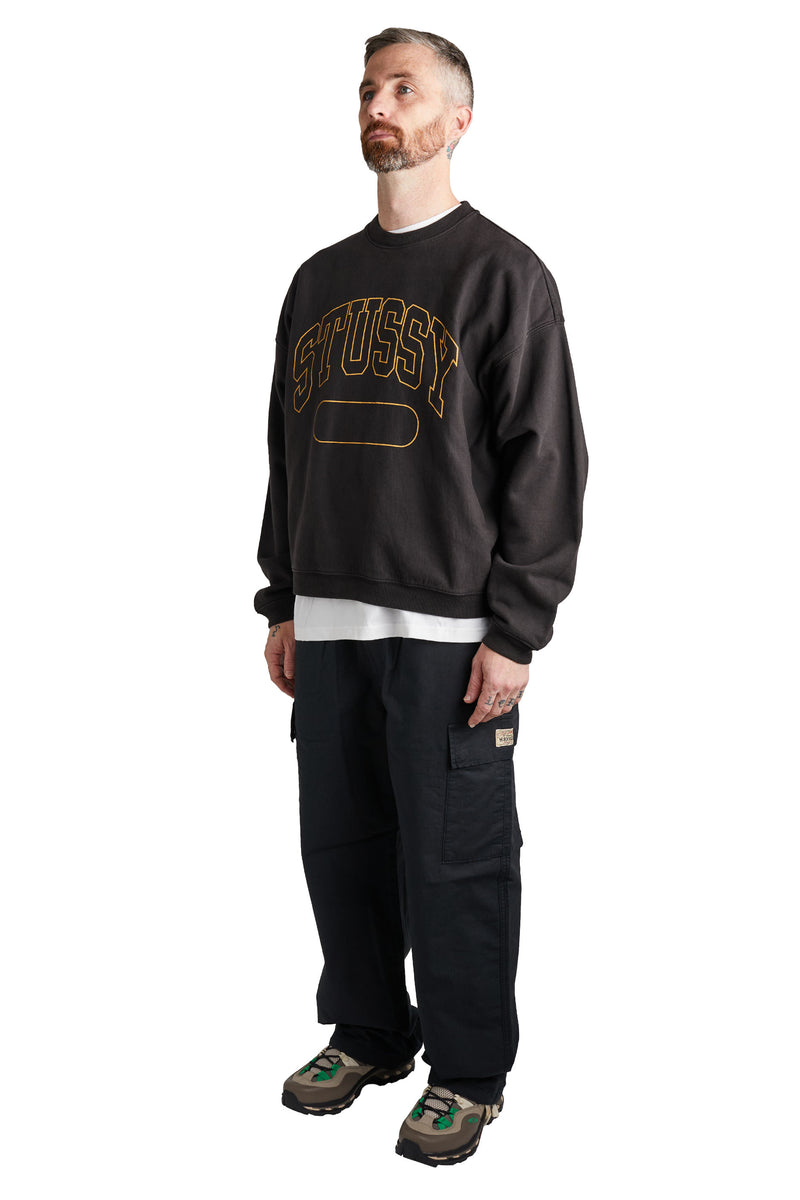 Stussy Varsity Oversized Crew 'Black' - ROOTED