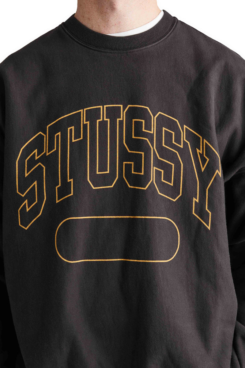 Stussy Varsity Oversized Crew 'Black' - ROOTED