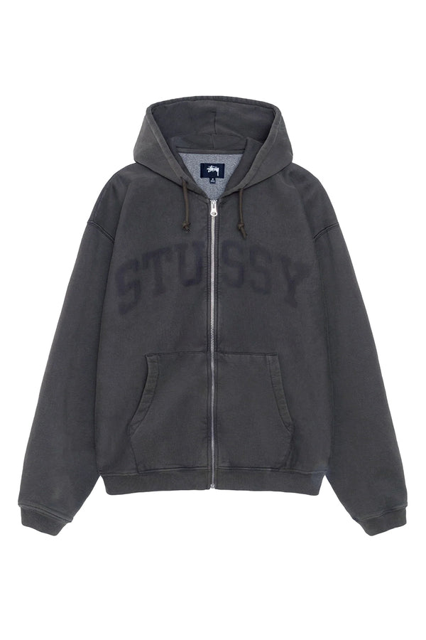 Stussy Faded Graphic Zip Hoodie 'Washed Black'