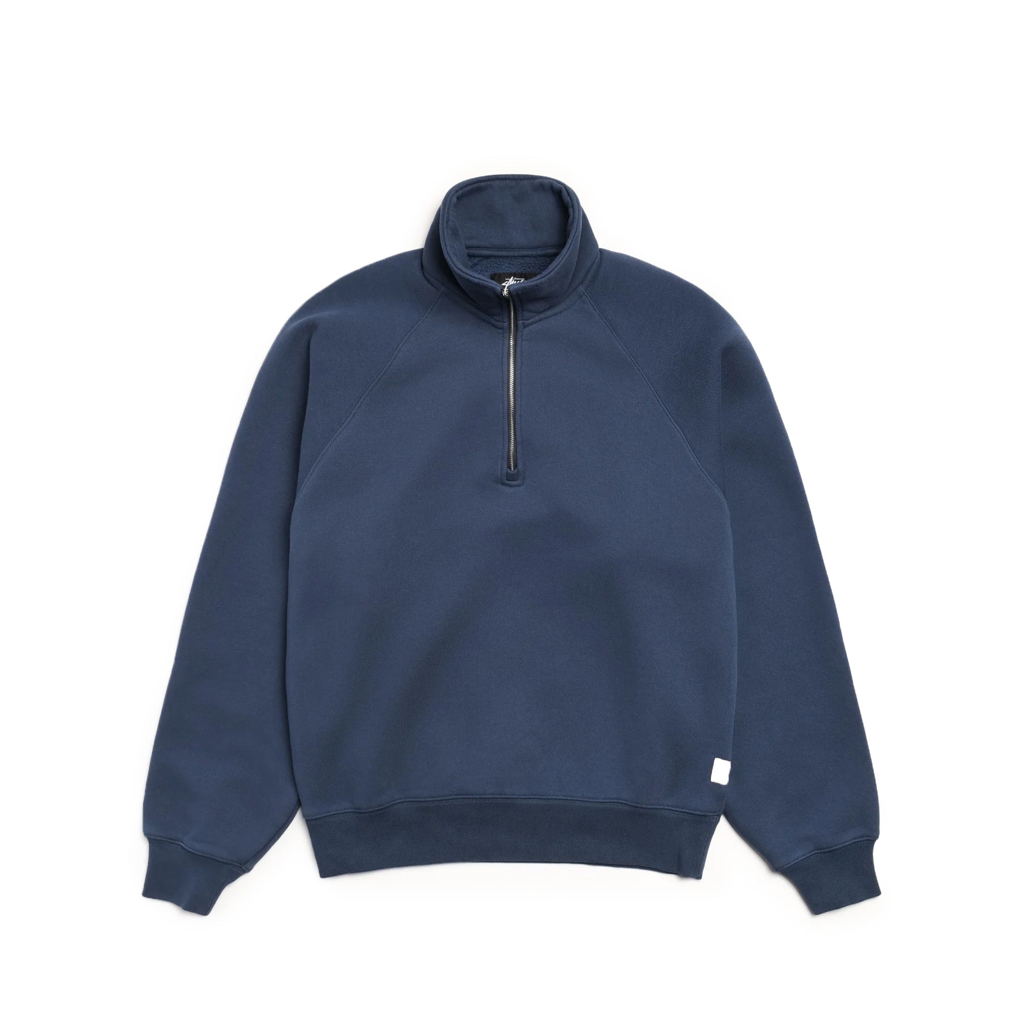Stussy Fleece Raglan Zip Mock 'Navy' - ROOTED