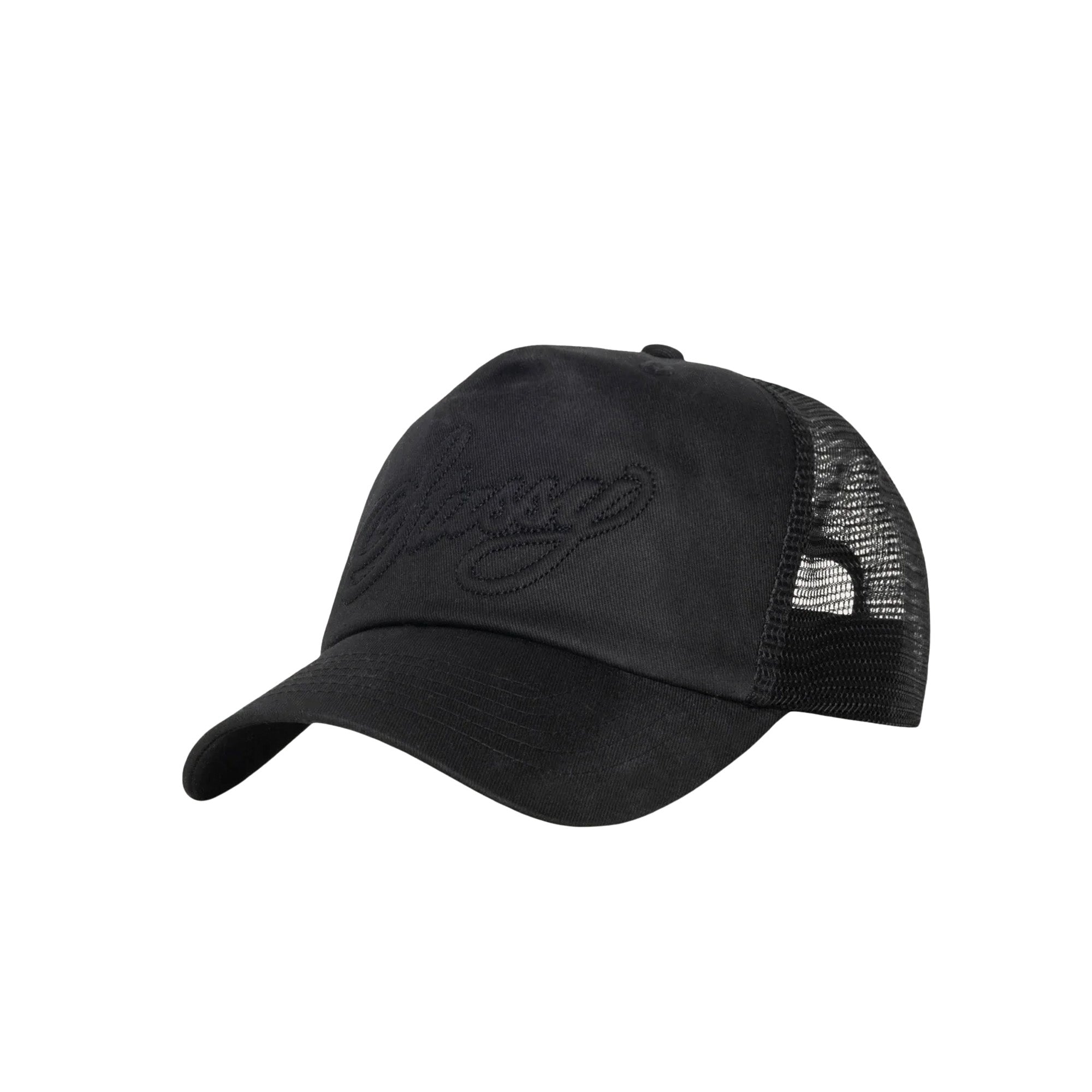 Stussy Cursive Stitch Trucker Hat 'Black' - ROOTED