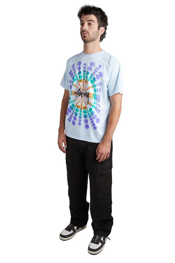 Stussy Mens Atticus Pigment Dyed Tee 'Sky Blue' - ROOTED