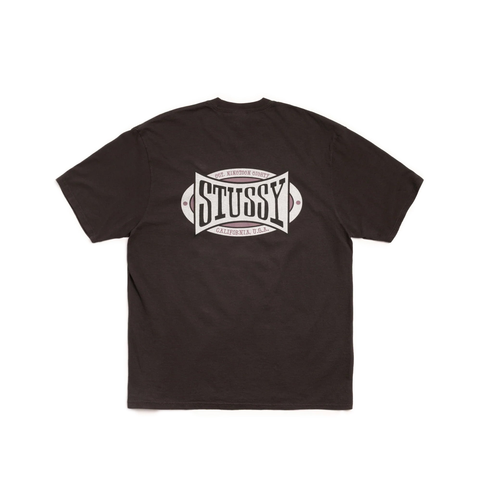 Stussy Champion Oval Tee 'Faded Black'