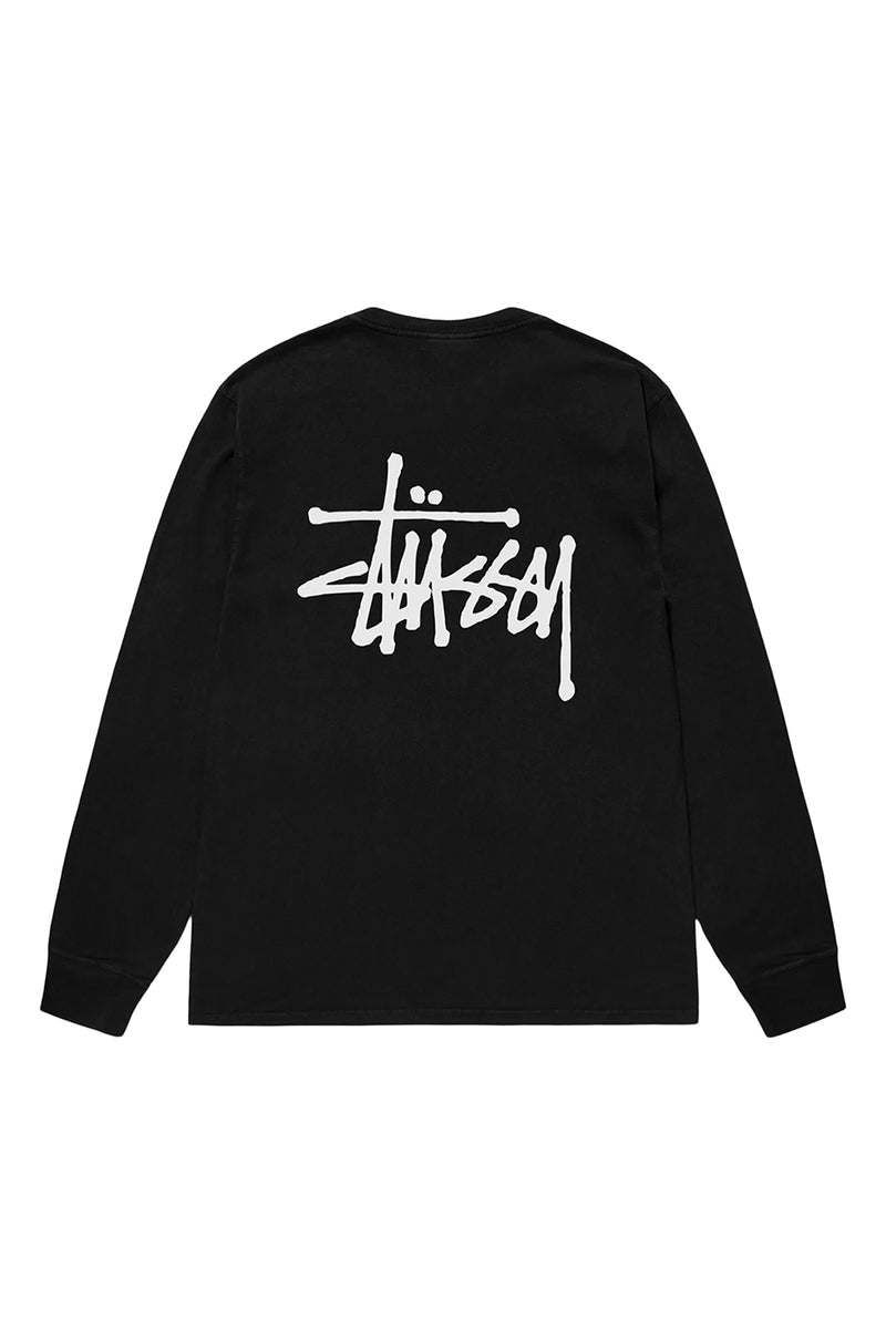 Stussy Basic Pigment Dyed LS Tee 'Black'