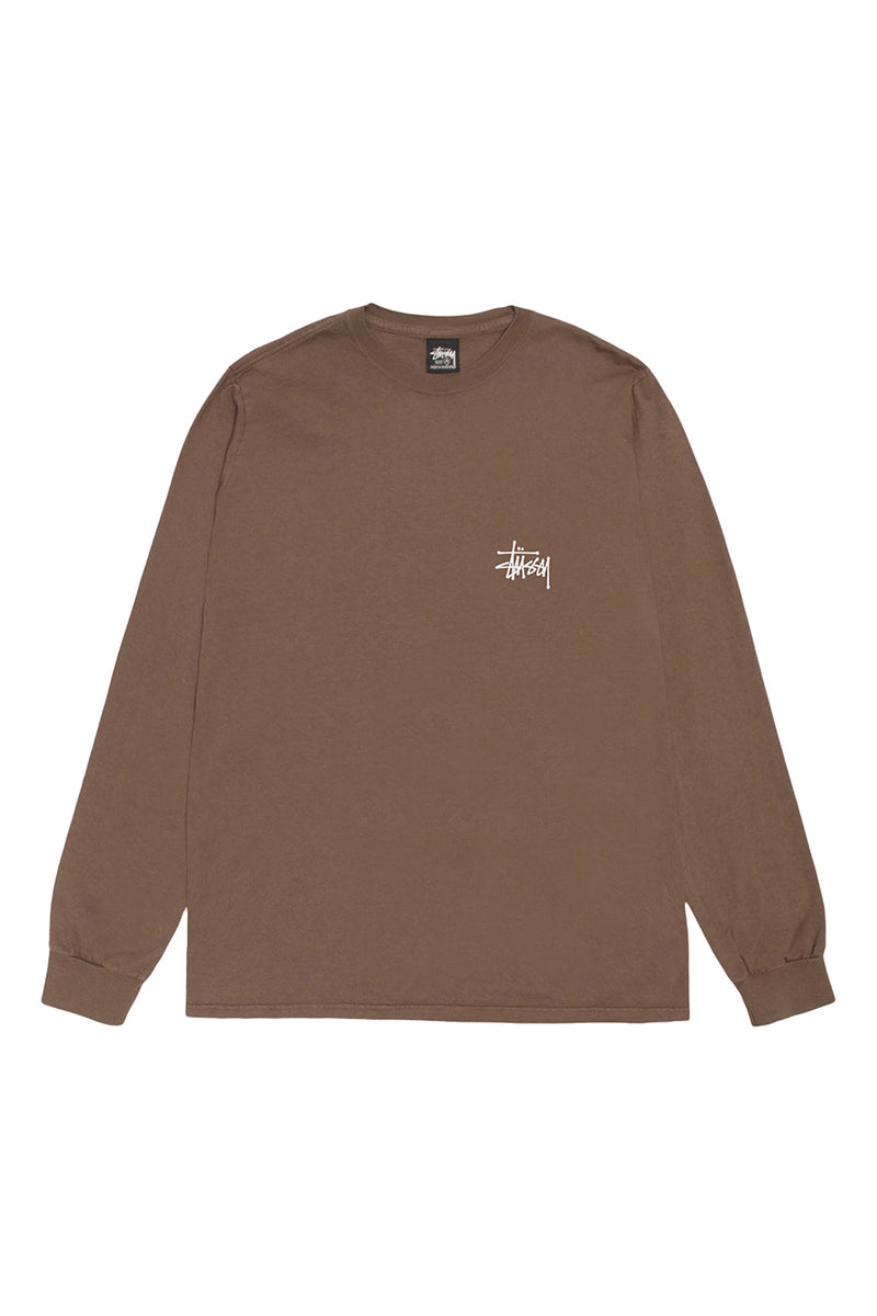 Stussy Basic Pigment Dyed LS Tee 'Brown'