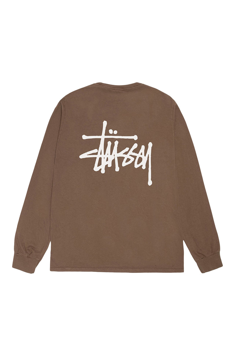 Stussy Basic Pigment Dyed LS Tee 'Brown'